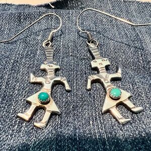 Vintage-Sterling silver Rain Dancing Earrings from our 1970's West trip.